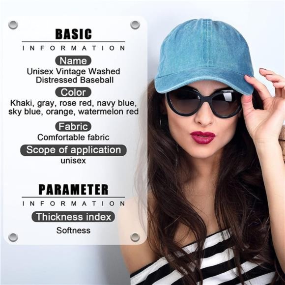 7Pcs Vintage Washed Distressed Baseball Hat Baseball Cap Twill Adjustable Dad - Picture 4 of 6